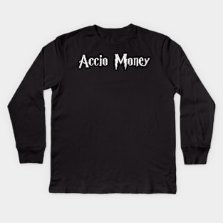 Accio Money Retro Style Kids Long Sleeve T-Shirt